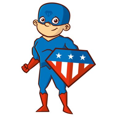 Süper kahraman çocuk çizgi film karakteri