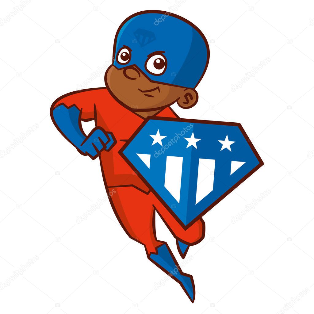 Super hero boy Cartoon character Isolated Vector illustration