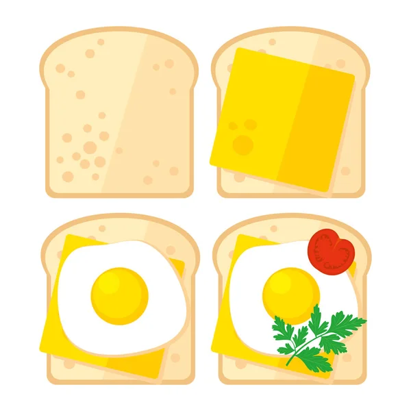 Desayuno tostadas vector ilustración — Archivo Imágenes Vectoriales