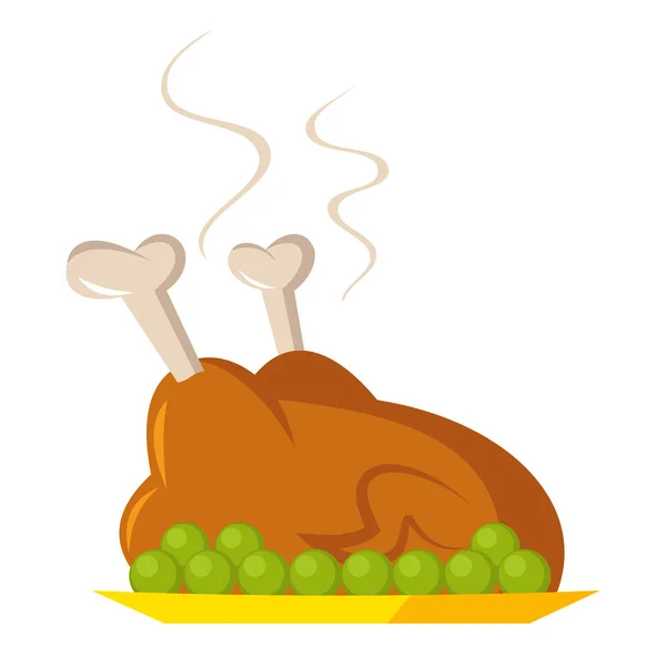 Illustration vectorielle poulet rôti isolé — Image vectorielle