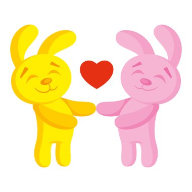 Sevgi dolu tavşan vektör çizim