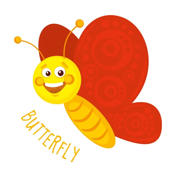 Glückliche Schmetterling Vektor Illustration — Stockvektor