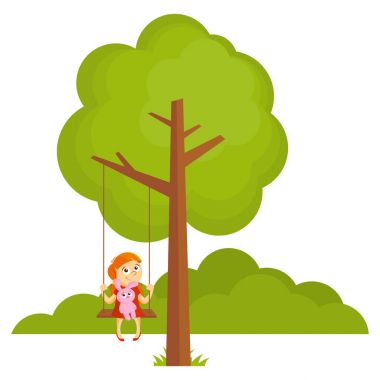 Ağaç manzara orman vektör çizim