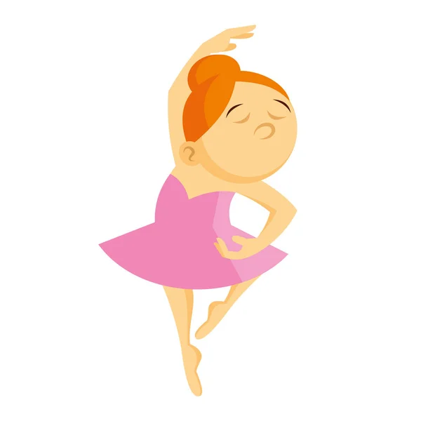 Mädchen tanzt kleine Ballerina — Stockvektor
