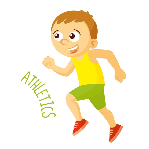 Spor çeşitleri. Atlet. Atletizm. Çalıştır — Stok Vektör