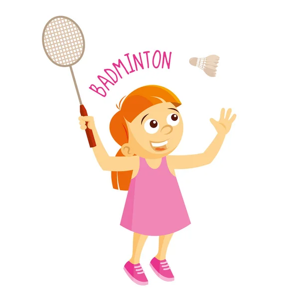 Tipos de esportes. Atleta. Badminton. — Vetor de Stock