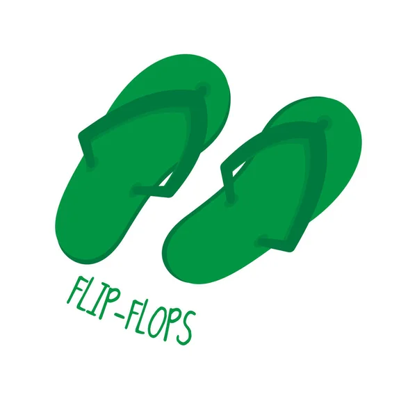 Grüne Flip-Flops. Vektorillustration — Stockvektor