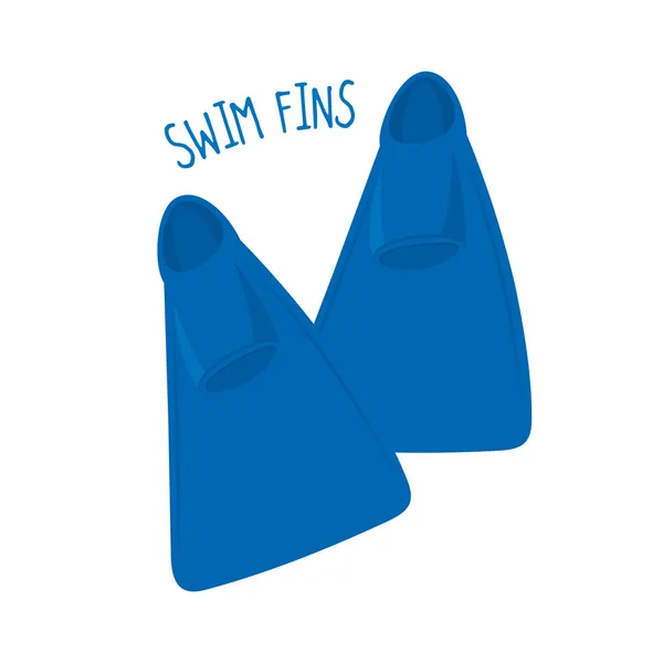 Aletas de natación azul. Ilustración vectorial aislada — Vector de stock