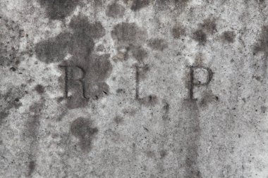 RIP inscription on grave