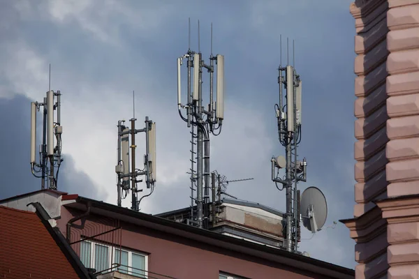 Cell sites on the roof. — Stock Photo, Image