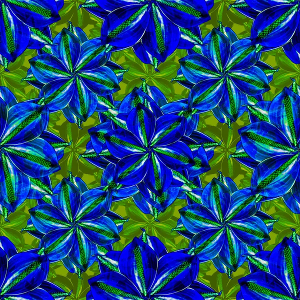 Exótico Tropical Floral patrón sin costura mosaico —  Fotos de Stock