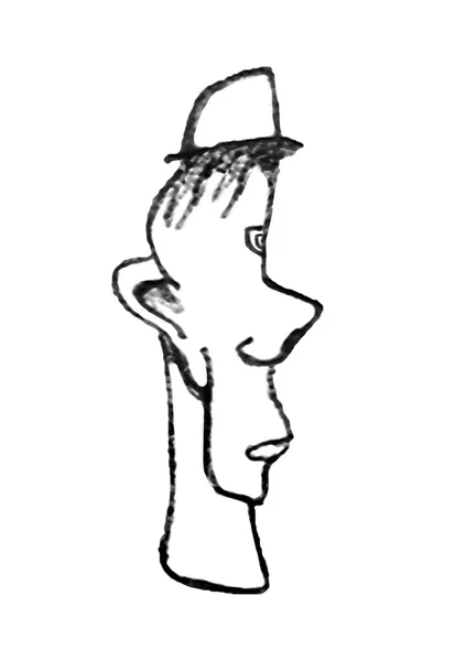 Man with Hat Cartoon Illustration — Stock Photo, Image