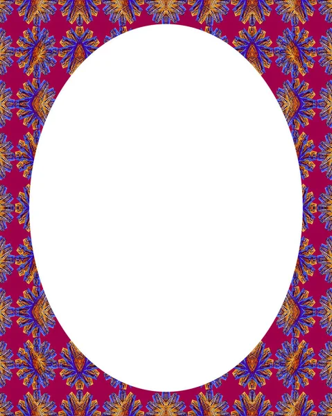 Circle Frame Background with Decorated Borders — Stock Photo, Image