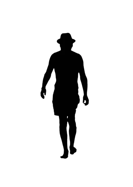 Back View Man with Hat Silhouette Isolated — Stock Photo, Image