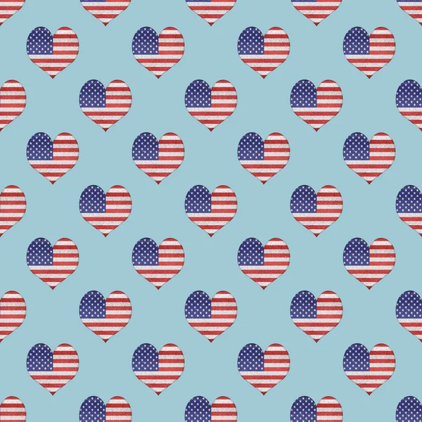 빈티지 미국 국기 아이콘 완벽 한 패턴 — 스톡 사진