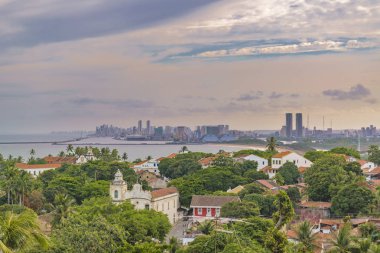 Olinda ve Recife, Pernambuco Brezilya havadan görünümü
