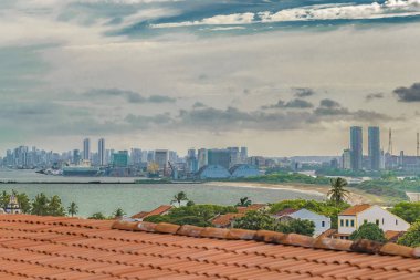 Olinda ve Recife, Pernambuco Brezilya havadan görünümü