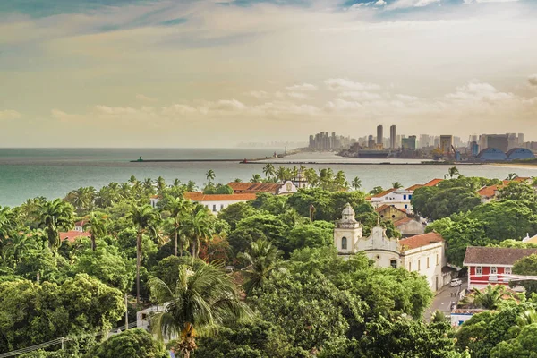 Olinda ve Recife, Pernambuco Brezilya havadan görünümü