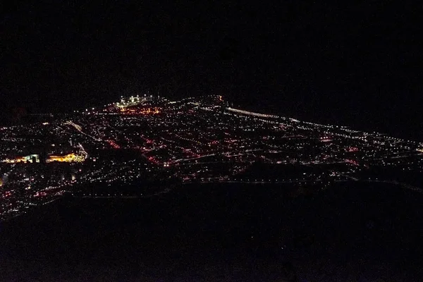 Cityscape widok z lotu ptaka na noc Natal Brazylii — Zdjęcie stockowe