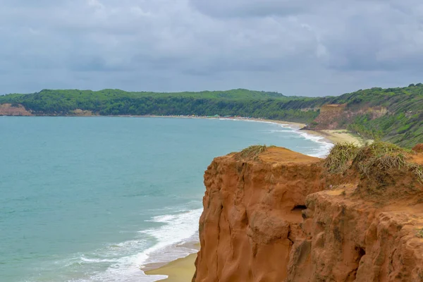 Cena aérea da paisagem marinha Pipa Brasil — Fotografia de Stock