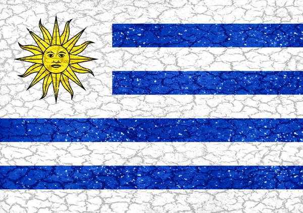Bandeira nacional do Uruguai de estilo grunge — Fotografia de Stock