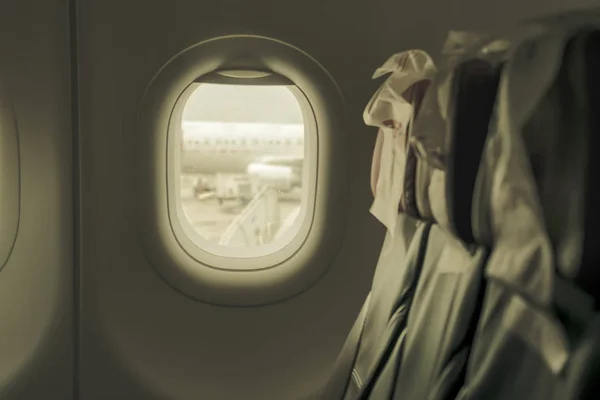 Widok wewnątrz samolotu — Zdjęcie stockowe