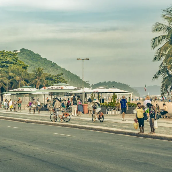 Copacabana Sidewalk Rio de Janeiro Brazil — Zdjęcie stockowe