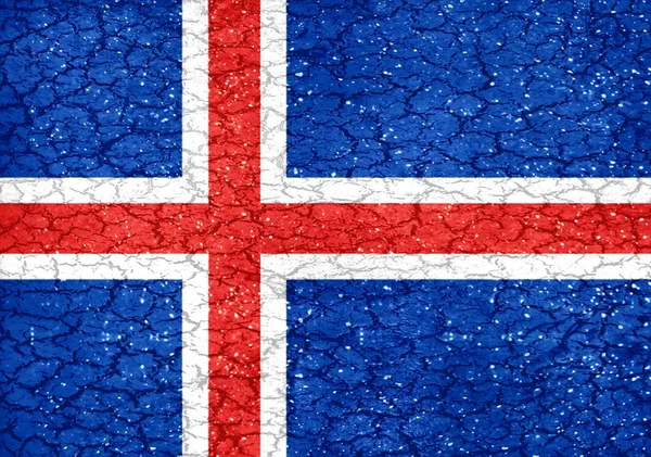 Nationale vlag van IJsland Grunge stijl — Stockfoto