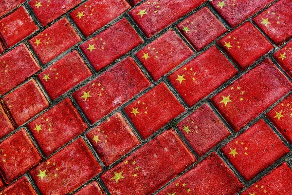 China-Flagge Urban Grunge-Muster — Stockfoto