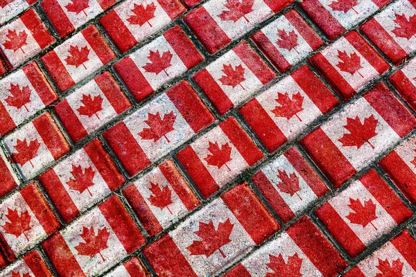 Bandera de Canadá Patrón Grunge Urbano — Foto de Stock