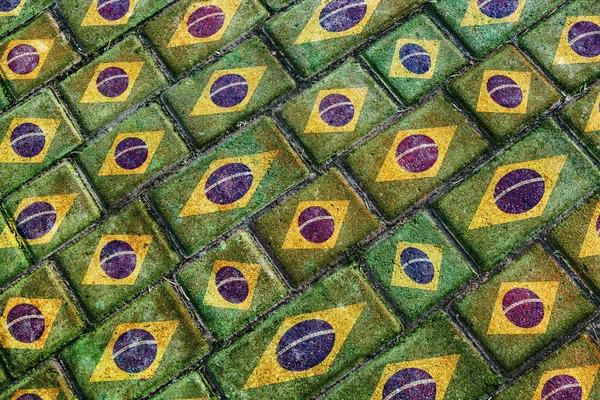 Brasilien flagga Urban Grunge mönster — Stockfoto