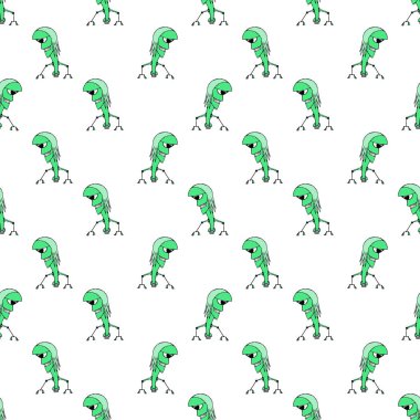 Kötü Robot Dikişsiz desen illüstrasyon