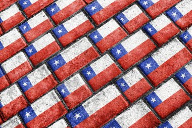 Şili bayrağı kentsel Grunge desen