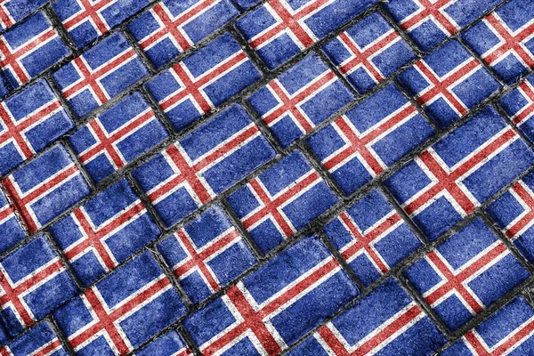 IJsland vlag stedelijke Grunge patroon — Stockfoto