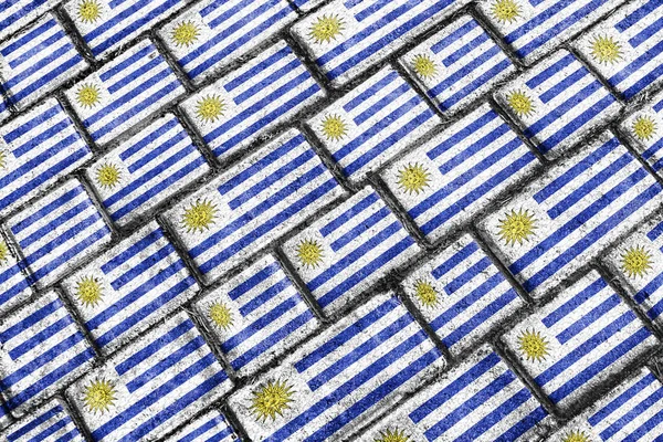 Uruguay vlag stedelijke Grunge patroon — Stockfoto