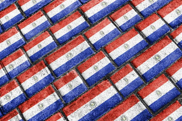 Paraguay vlajky měst Grunge vzor — Stock fotografie