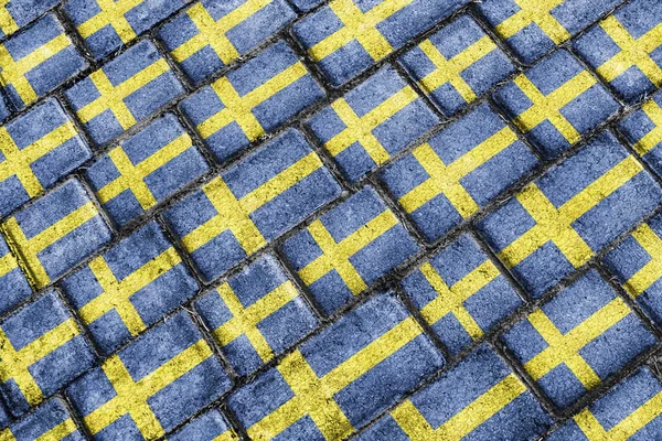 Schwedische Flagge urban grunge pattern — Stockfoto