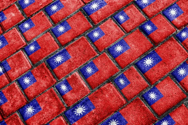 Padrão de Grunge Urbano Bandeira de Taiwan — Fotografia de Stock