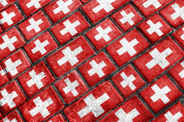 Svájc zászló városi Grunge minta — Stock Fotó
