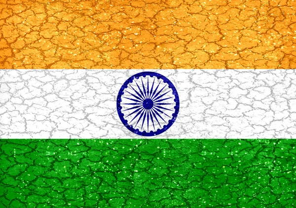 Bandeira Nacional do Grunge Style Índia — Fotografia de Stock