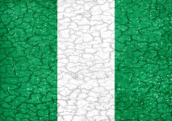 Nationale vlag van Nigeria Grunge stijl — Stockfoto