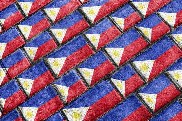 Filipinas Bandeira Urbano Grunge Pattern — Fotografia de Stock