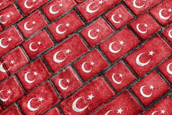 Turkiet flagga Urban Grunge mönster — Stockfoto