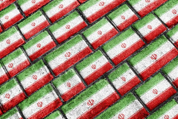 Iran flagga Urban Grunge mönster — Stockfoto