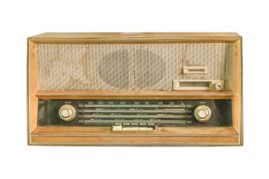Önden Görünüm eski radyo izole