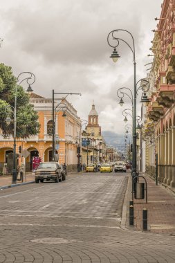 Riobamba Historic Center Urban Scene clipart