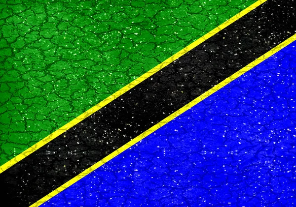 Grunge stijl Tanzania nationale vlag — Stockfoto