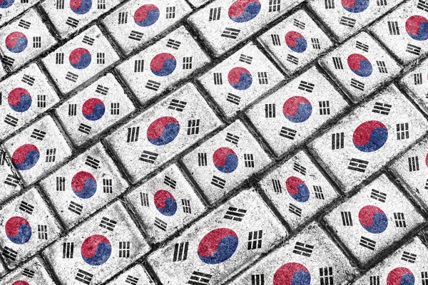 Coreia do Sul Bandeira Urbano Grunge Pattern — Fotografia de Stock