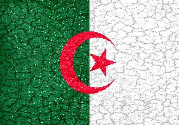 Grunge tarzı Cezayir ulusal bayrak — Stok fotoğraf