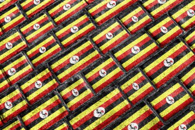 Uganda bayrağı kentsel Grunge desen